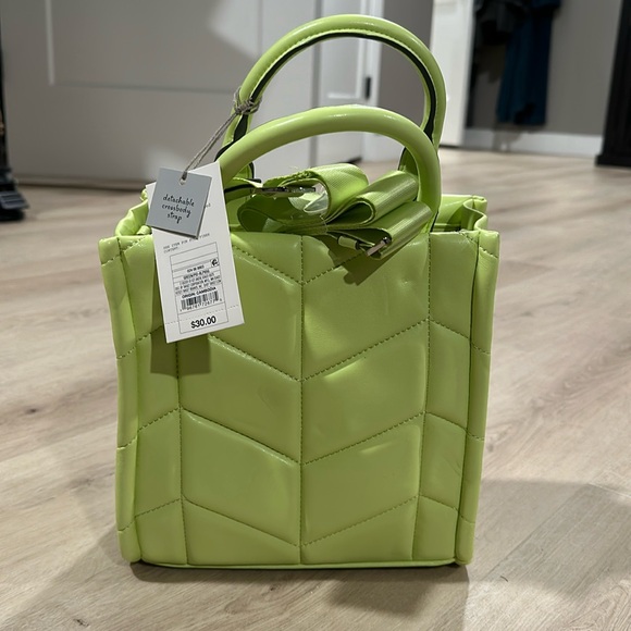 A new day purse, NWT, neon green, with detachable crossbody strap. - Picture 1 of 8